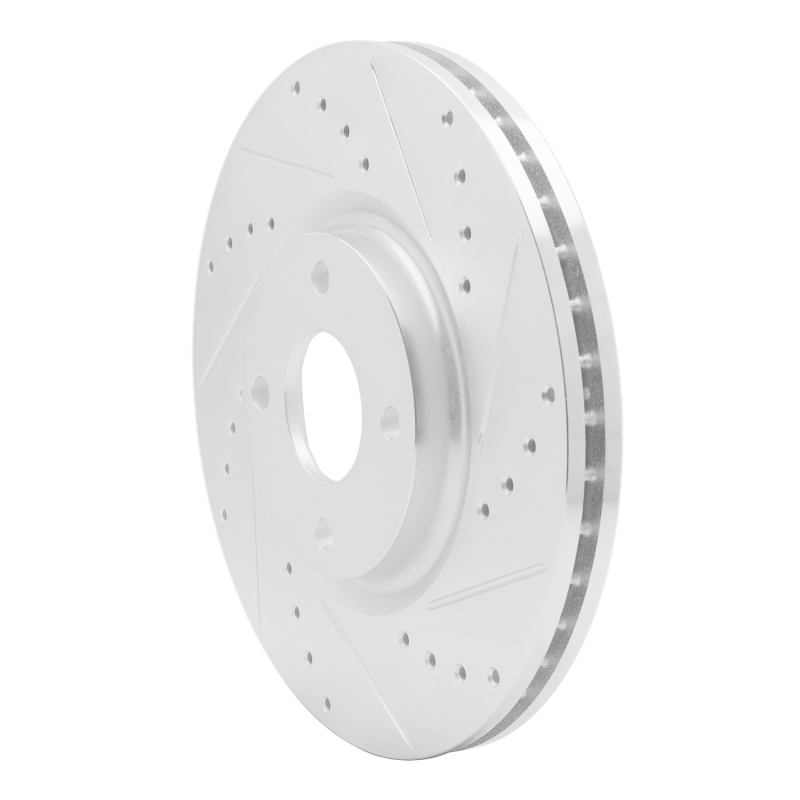 Ford Ecosport Brake Rotor (1) - Front Right - R1 Concepts - Drilled & Slotted - Silver - `18-`22